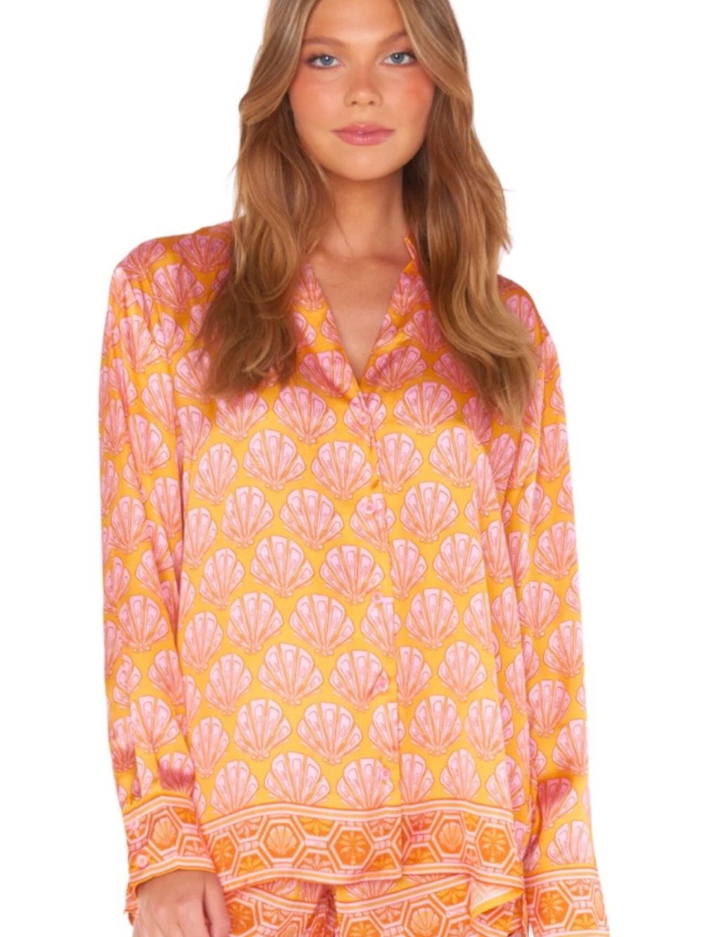 Show Me Your MuMu | satin effect shell “PJ” top
